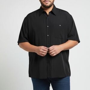 Oscar Misa Men's NWOT Black Short Sleeve Dress Shirt Size XL